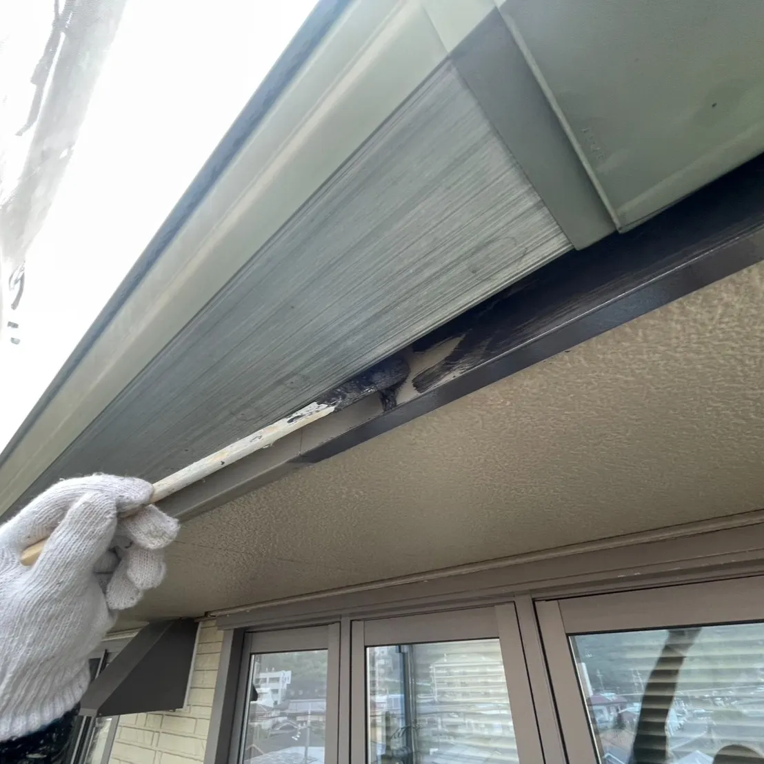 付帯部の下地処理、下塗り