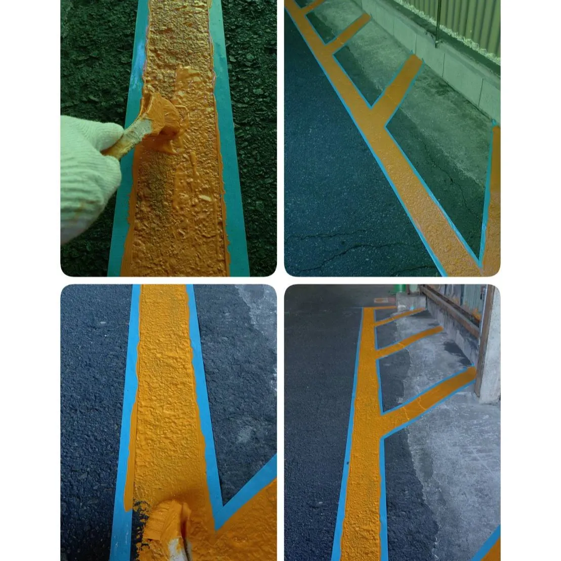 工場内ライン塗装を行いました。