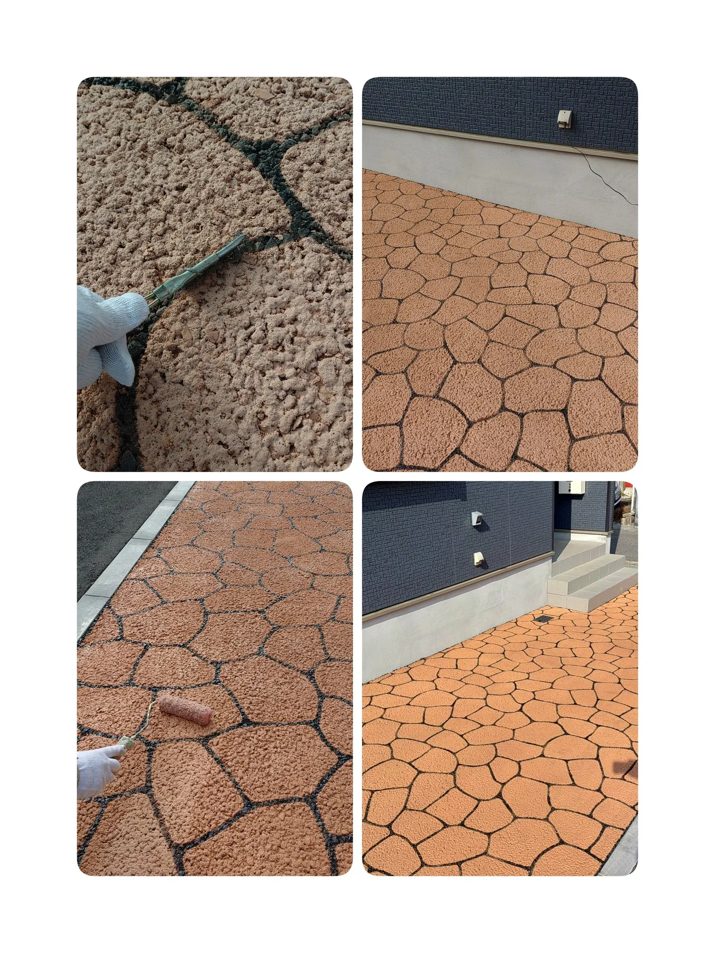 駐車場土間塗装を行っています。